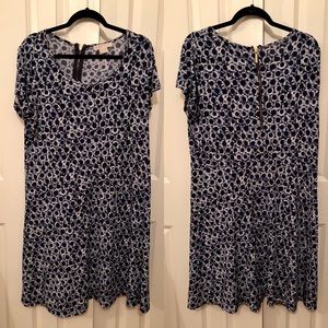 Michael Kors Plus Size short sleeved navy dress
